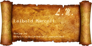 Leibold Marcell névjegykártya